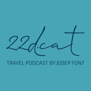 Logo 22d.cat travel podcast by josep font viatge viaje